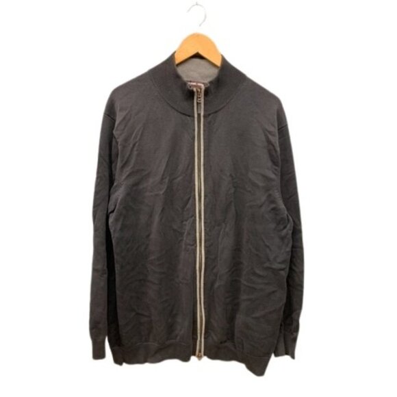 Michael Kors Men’s 1XLT Black Cotton Full‎ Zip Sweater Jacket Mock Neck - Picture 1 of 9